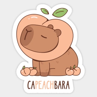 Capybara and Peaches Sticker